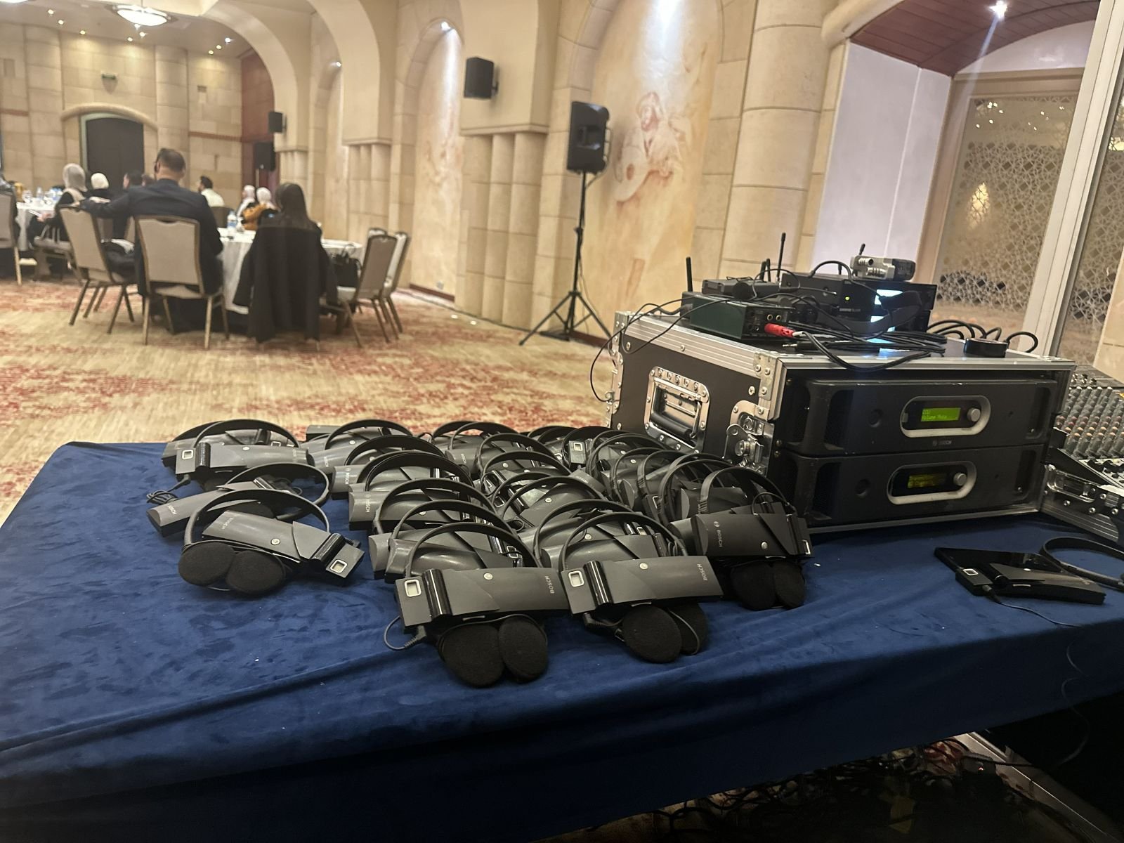 Bosch interpretation receivers and headsets ready for delegates